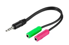Vivanco Dataadapter 4-pin 3.5mm hane <-> 2x3.5mm hona 0.1m