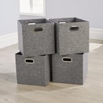 Cube Pack of Four Canvas Fabric 33x37cm Large Storage Insert Boxes