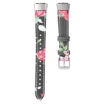 Hemobllo Bands Compatible with Samsung Galaxy Fit SM- R370, Leather Watch Strap Printed Pattern Smartwatch Accessories Band Adjustable Watch Band Replacement Strap for Women