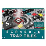 Mattel Games HLM17 Scrabble Traps Danger (German Version), Crossword Board Game, Family Game for 2-4 Players for Adults and Children from 10 Years
