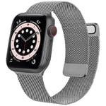 Oumi Metal Strap Compatible with Apple Watch Strap 40mm 44mm 38mm 42mm, Two Sections Stainless Steel Replacement Parts for iWatch Series 6 SE 5 4 3 2 1 (Space Gray, 42mm/44mm)