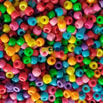 Mixed Colour Bright Plastic Pony Beads-9mm x 6mm (Pack 100)