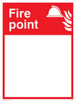Viking Signs FV345-A5P-1M"Fire Point" with Blank Space Sign, 1 mm Plastic Semi-Rigid, 150 mm H x 200 mm W