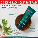 2 X 100ml New Daily Care Face Wash Enriched with Tea Tree Oil Vitamin E & B3 UK