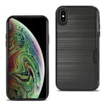 Reiko Wireless iPhone XS Max Slim Armour Hybrid Case With Card Holder In Black