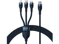Baseus Flash Series 2 tre-i-ett-kabel USB-C + micro USB + Lightning blå 100 W, 1,5 m