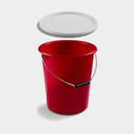 Nordiska Plast Hink med lock Plast, röd, 12 liter