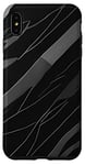 Coque pour iPhone XS Max Motif vagues vintage en couleur grise et fond noir