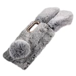 Fluffy Rabbit Samsung Galaxy A50 skal - Silver/Grå Silvergrå