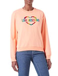 Love Moschino Women's Love Heart Multicolor foil Print Sweatshirt, Pink, 40