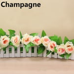 245cm 1pc Silk Roses Flowers Ivy Vine Camellia Champagne