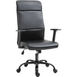 Vinsetto - Fauteuil de bureau manager ergonomique pivotant 360° hauteur assise réglable revêtement synthétique pu noir - Noir