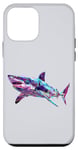 Coque pour iPhone 12 mini Great White Shark Polygone Pêche Plongée Plongée Amoureux des requins