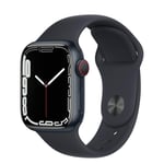 Apple Watch (Series 7) 2021 GPS + Cellular 45 mm - Aluminium Noir - Bracelet sport Noir