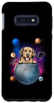 Coque pour Galaxy S10e Golden Retriever On The Moon Galaxy Funny Dog In Space Puppy