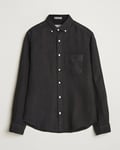 GANT Regular Fit Garment Dyed Linen Shirt Black