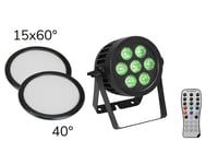 Set LED IP PAR 7x9W SCL Spot + 2x Diffuser cover (15x60Â° and 40Â°)