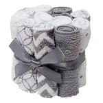 HÜTTE & CO tvättlappar 12-pack grå
