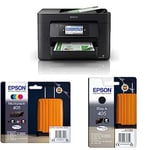 Epson WorkForce WF-4820 All-in-One Wireless Colour Printer 405 Suitcase Genuine Multipack, 4-colours Ink Cartridges 405 Black Suitcase Genuine, DURABrite Ultra Ink