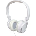 Hi-Fi Stereo Headphones in White, Padded Over Head overear with Gold Jack Plug