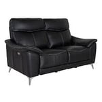 Mer Hemma Algarve 2-sits reclinersoffa läder svart B168 cm