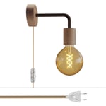 Creative Cables Trälampa Med Böjd Förlängning Och Spostaluce 2-nr Plugg-med Glödlampa