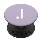 PopSockets Lilac Lavender Periwinkle Minimalist White Letter J PopSockets PopGrip: Swappable Grip for Phones & Tablets