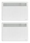 2 x Dimplex PLX100E Wall Mounted Electric Panel Heaters with Timer - 1000 Watt
