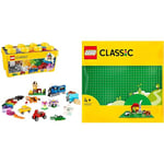 LEGO 10696 Classic La Boîte de Briques Créatives, Jouet et Ensemble de Rangement & 11023 Classic La Plaque De Construction Verte 32x32, Socle de Base pour Construction, Assemblage et Exposition