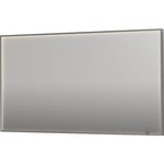 Sanibell Ink SP19 speil med lys, dimbar, duggfri, børstet rustfritt stål, 140x80 cm