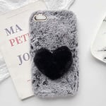 yhy Plush Heart Shaped Style Elegant Mobile Phone Case For ZTE Blade A610 TPU Silicone Anti Fall Warm Cover Dark gray