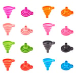 PandaHall 8pcs 8 Colors Silicone Collapsible Funnel Flexible Portable Funnel Hopper Foldable Kitchen Funnel for Beads Water Bottle Liquid Transfer Narrow and Wide Mouth