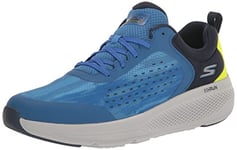 Skechers Men's GOrun Elevate-Lace Up Performance Athletic Running & Walking Shoe Sneaker, Blue/Black/Yellow, 11.5