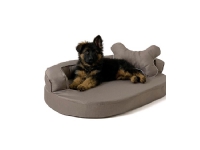 GO GIFT Oval sofa - kæledyrsseng brun - 100 x 65 x 10 cm