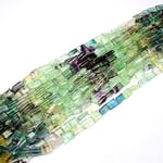 World Wide Gems Beads Gemstone 5 Strand Natural Fluorite Smooth Rectangle Chiclet Gemstone Loose Craft Beads 14 inch Long 8mm 12mm Code-HIGH-77