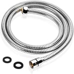 Ronvie Shower Hose 2m, Stainless Steel Pipe Extra Long Anti-Kink 2.0M