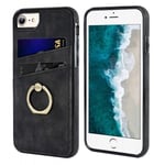 iPhone 7 / 8 / SE 2020 & 2022 Mobilskal med Korthållare Retro V4 Svart