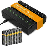 Venom Power Rechargeable Battery Charging Dock plus 10 x AA Batteries - 1000mAh 1.2V NiMH