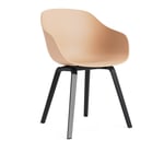 HAY - AAC222 Chair Black WB Lacq Oak Base Pale Peach 2.0 Shell - Matstolar - Hee Welling - Beige - Trä/Plast