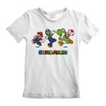 Børne Kortærmet T-shirt Super Mario Running Pose Hvid 7-8 år