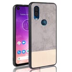 BUVYphonecase Cellphone Case Shockproof Color Matching Denim PC + PU + TPU Protective Case for Motorola One Vision(Black) (Color : Gray)