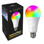 Ajax Online Smart Zigbee Pro A60 LED RGBCW Bulbs - Works with Philips Hue* SmartThings, Alexa & Google Home (Hub Required) Choose up to 16 Million Colours & 1100 Lumens (E27 Edison)
