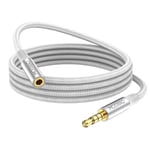Rallonge Jack Audio 3.5 mm 4 Pôles pour Casque Micro en Nylon Tressé Jack Mâle vers Femelle Câble Extension Audio Stéréo [A1]