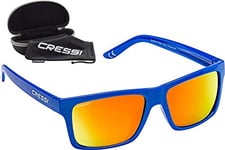 Cressi Bahia Floating Sunglasses Lunettes de Soleil de Sport Flottantes Polarisées Anti UV 100% Unisex-Adult, Royal Bleu/Verres Miroir Orange, Taille Unique