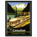 Rail Scenic Dome Route Canada Pacific Railways Travel Train A4 Artwork Framed Wall Art Print