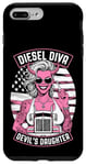 iPhone 7 Plus/8 Plus Woman Trucker Diesel Diva Female Devil Truck Driver USA Flag Case