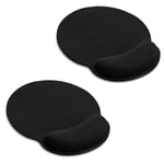 Mouse Pad with Wrist Support, Comfortable Memory Foam Mouse Pad, Wrist Support Ergonomic, Mouse Pad for Computer Laptop Office Typist - Black (2 Pack)