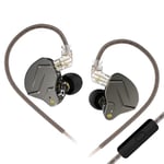 Yinyoo KZ ZSN Pro Écouteurs Auriculaires in Ear Hi-FI Son stéréo Basses IEM Casque antibruit avec Micro 0,75 mm 2 Broches Câble détachable (Microphone, Gris)