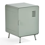 MEUBLE COSY Table de Chevet avec Porte et Deux Étagères Meuble de Rangement Casier en Métal pour Salon Chambre Bureau, Industriel, Vert Clair, 40x40x57cm