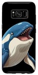 Coque pour Galaxy S8 Mignon anime bleu orque souriant animal de l'océan gardien de zoo art